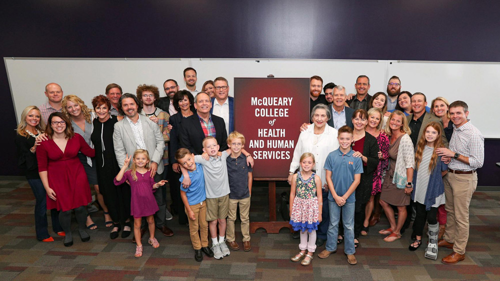 A contribution from McQueary family members leads to the renamed McQueary College of Health and Human Services.